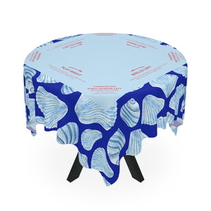 Blue Ocean and Sea Shell Mahjong Tablecloth, Game Night Hostess Gift 55x55,Sea Life Theme,  Mahj Decor, 4th of July, with instrucitons