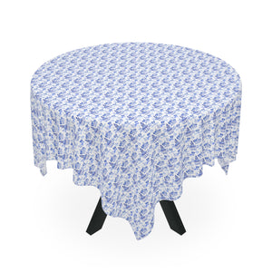 Blue Pagoda Tablecloth, Grandmillennial Table Cover, Hostess Gift