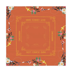 Orange Koi Mahjong Instructional Tablecloth, Great for Beginners, Game Night Decor, Hostess Gift