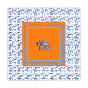 Blue Pagoda Tablecloth, Grandmillennial Table Cover, Hostess Gift
