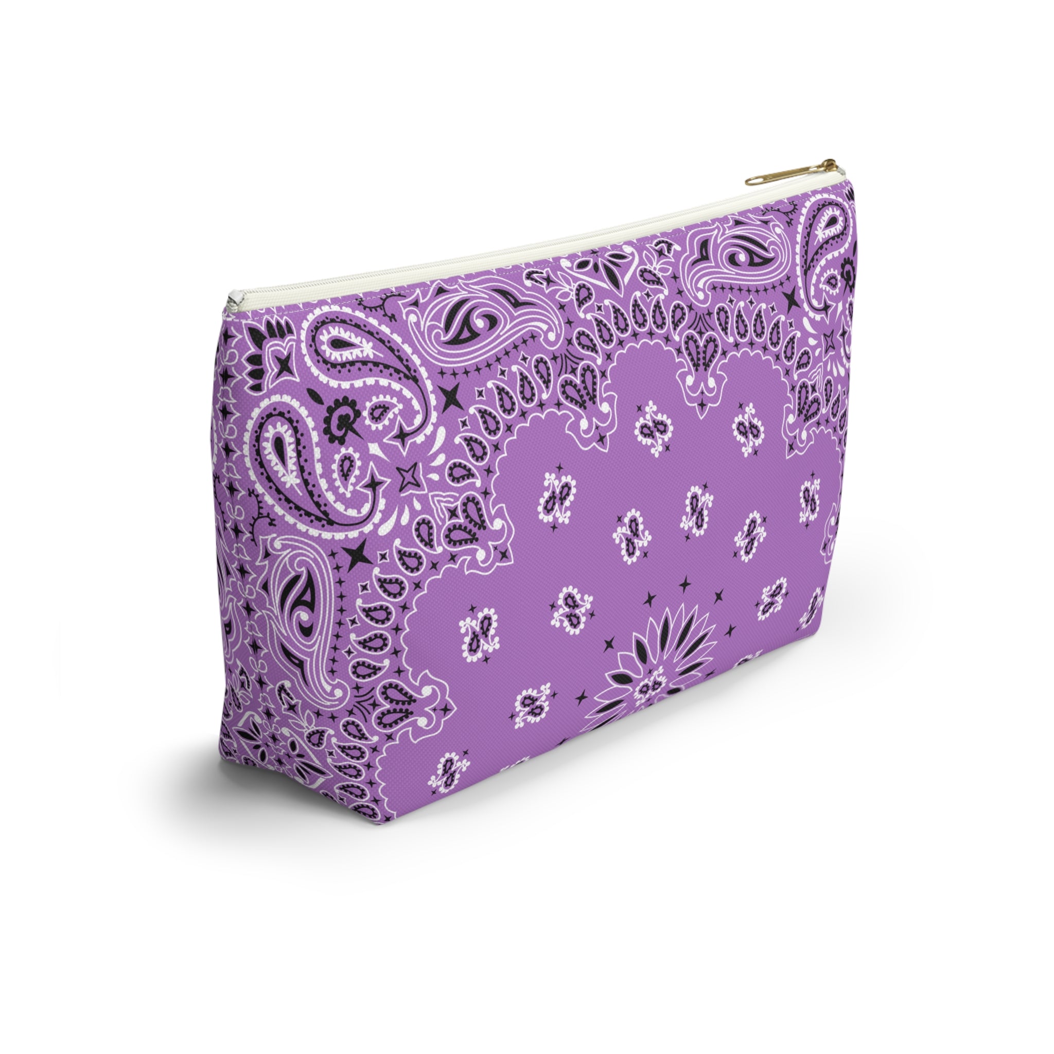 Lilac Bandana Jewelry Pouch - Travel Organizer, Pencil Bag, Gift for Her, Cosmetic Makeup Bag, Cute Accessory Case