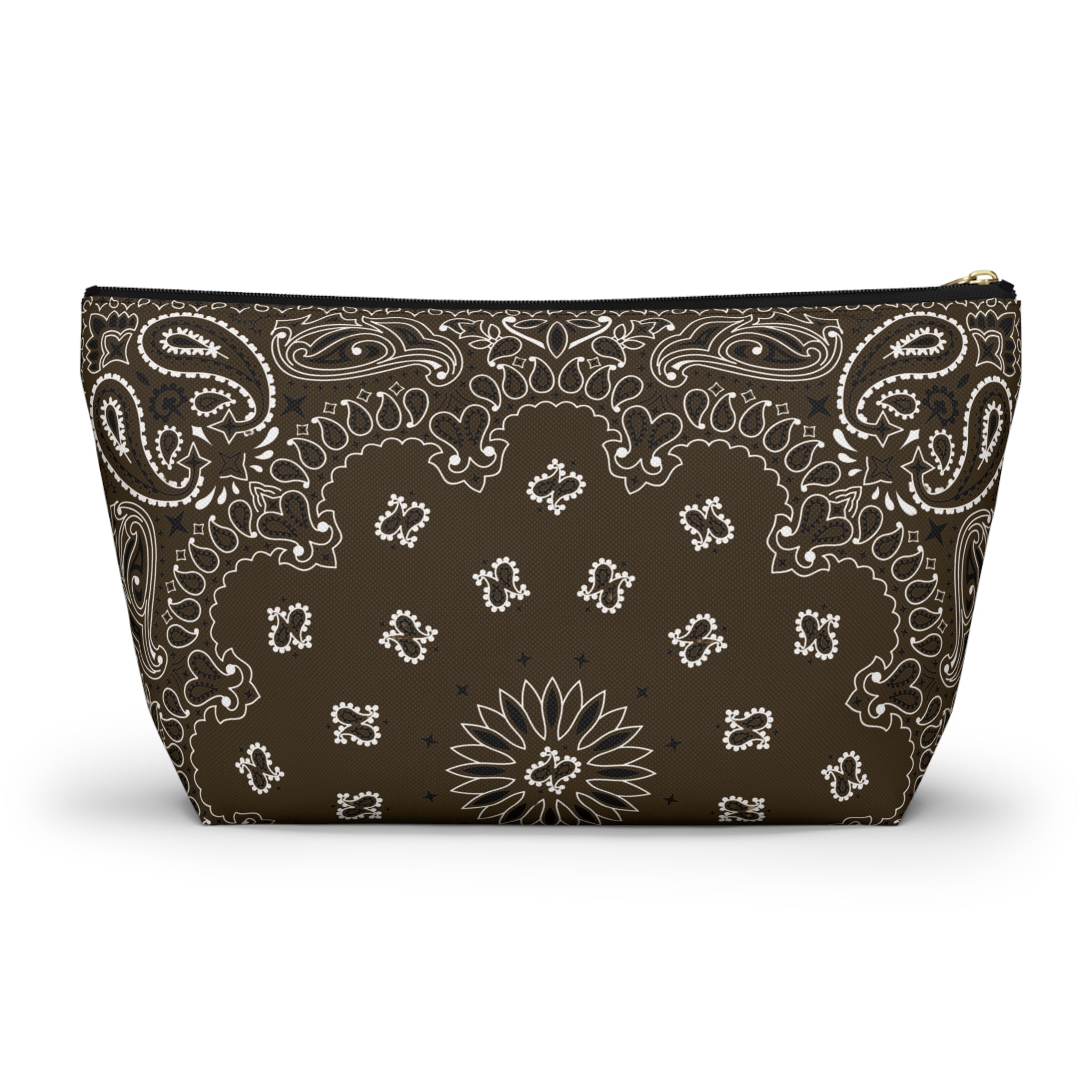 Brown Bandana Jewelry Pouch, Costal Cowgirl, Travel Organizer, Gift for Her, Cosmetic Makeup Accessory Case, Rodeo Western Classic