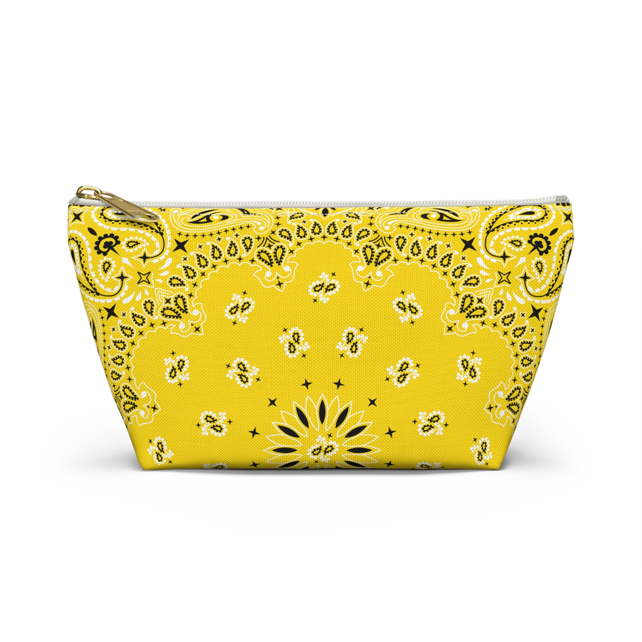 Sunny Yellow Bandana Jewelry Pouch - Costal Cowgirl, Her Travel Organizer Gift, Cosmetic Makeup Cute Accessory Case, Western Rodeo Style