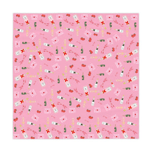 Champagne Valentine's Tablecloth, Romantic Pink Game Night Essential for Mahjong, Bunco, Poker, Holiday Celebration, Galentine's Night