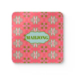 Mahjong Corkwood Coaster Set Colony Coral