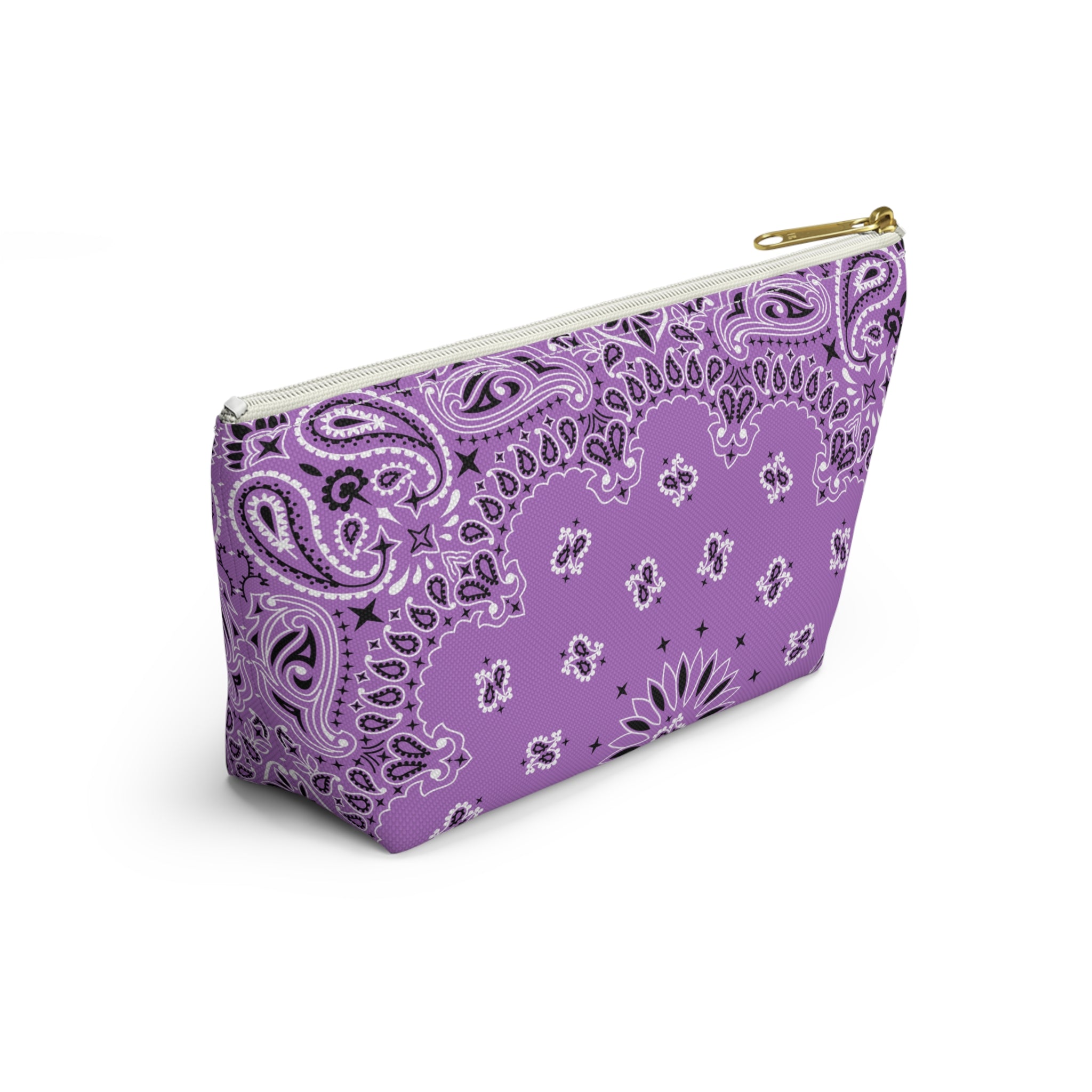 Lilac Bandana Jewelry Pouch - Travel Organizer, Pencil Bag, Gift for Her, Cosmetic Makeup Bag, Cute Accessory Case