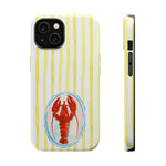 Lobster Dinner Magnetic Tough Case, Italian iPhone Cover, Euro Summer, Yellow Stripe, Preppy Design, Fisherman Aesthetic, Costal Cowgirl