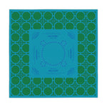 Green Teal Rattan Mahjong Tablecloth, Game Night Hostess Gift 55x55, Blue Palm Beach Vibe, Mahj, with instrucitons,Table Cover, Home Decor