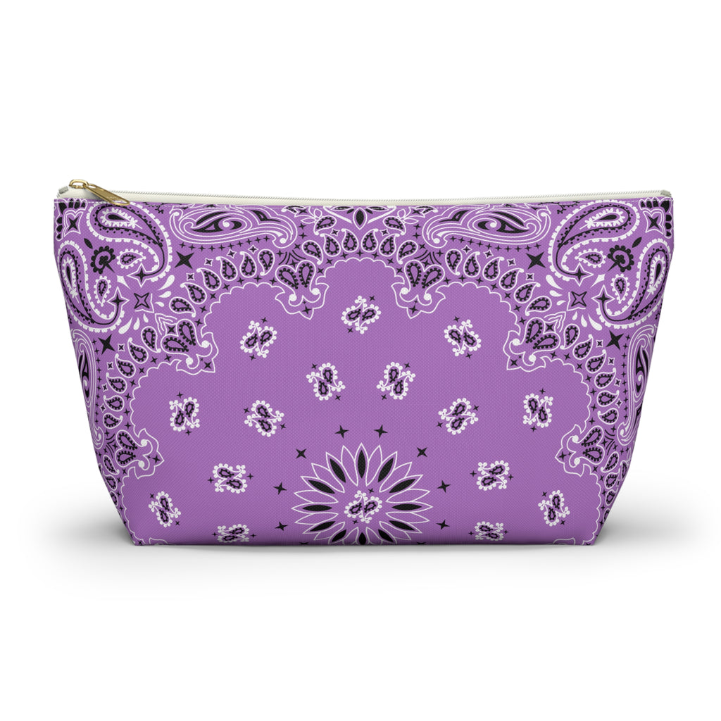 Lilac Bandana Jewelry Pouch - Travel Organizer, Pencil Bag, Gift for Her, Cosmetic Makeup Bag, Cute Accessory Case