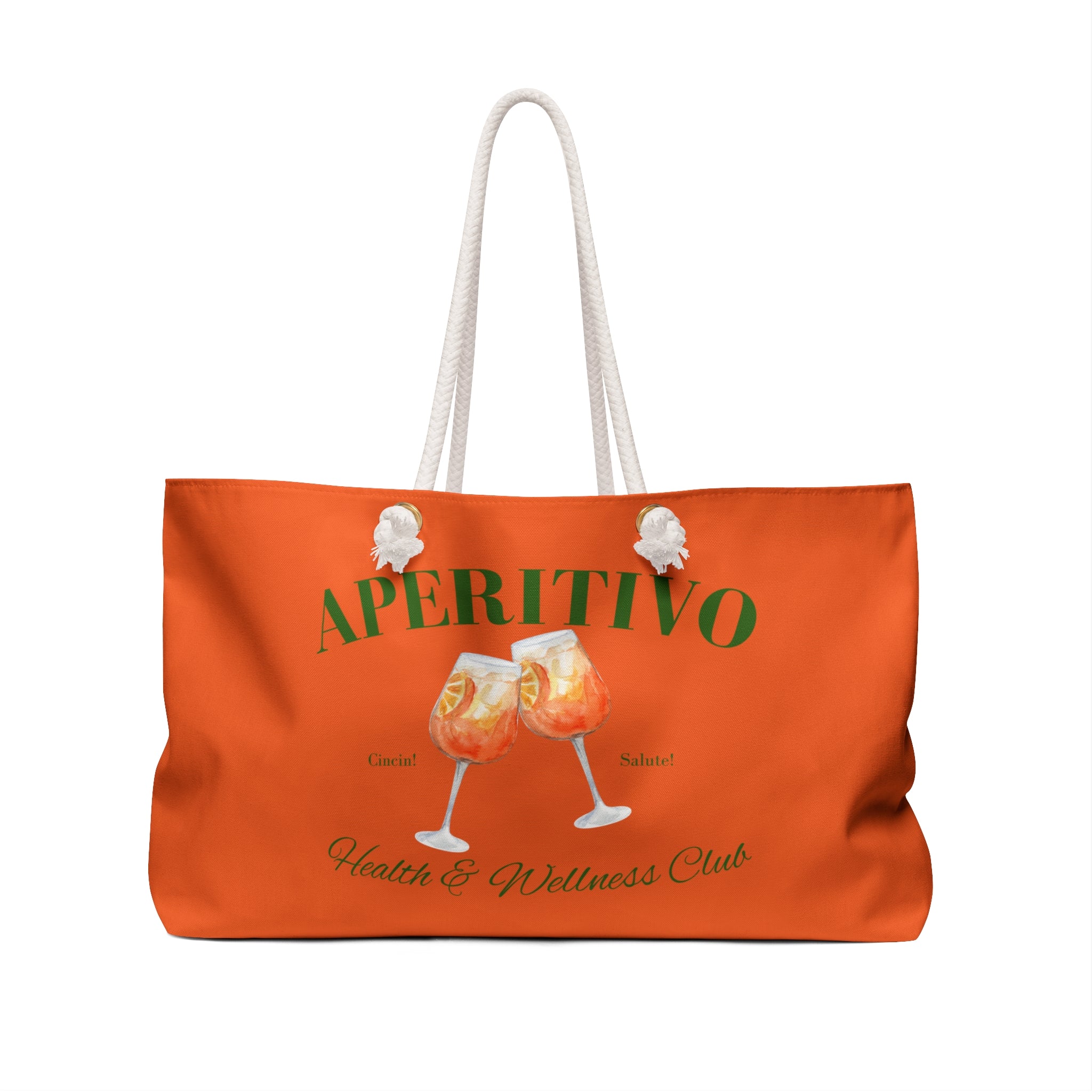 Aperitivo Beach Bag, Weekender Tote for Bachelorette Party, Taste of Italy, Aperol Spritz, Orange Shoulder Overnight Bag,