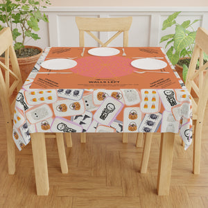 Halloween MAHJONG Tiles Tablecloth, 55 x 55, Hostess Gift, Bat, Pumpkin, Mummy, Skeleton, Ghost, Spider, Witch Charleston Rules Beginners