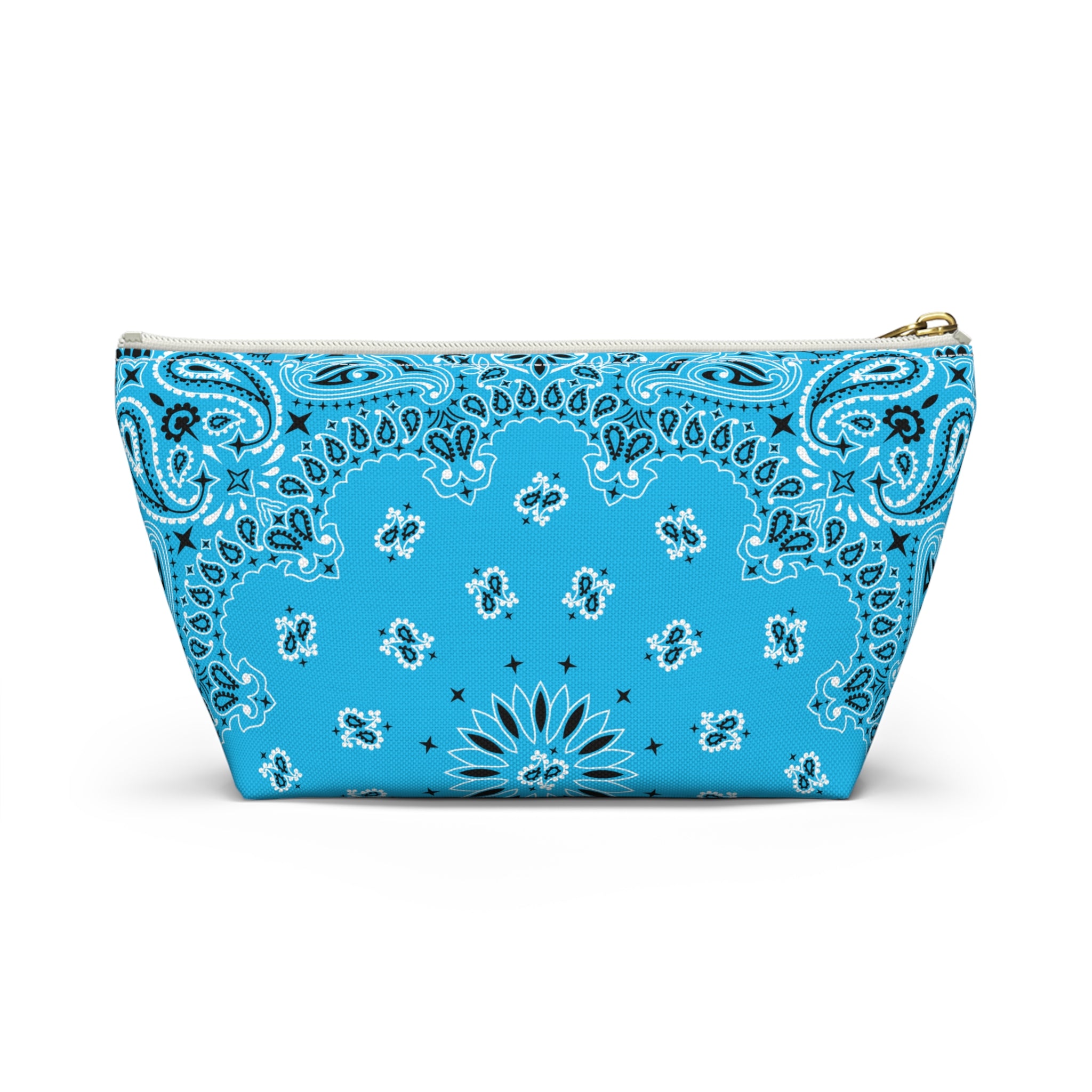 Cerulean Blue Bandana Jewelry Pouch, Costal Cowgirl, Travel Organizer, Gift for Her, Cosmetic Makeup Accessory Case, Rodeo Western Classic