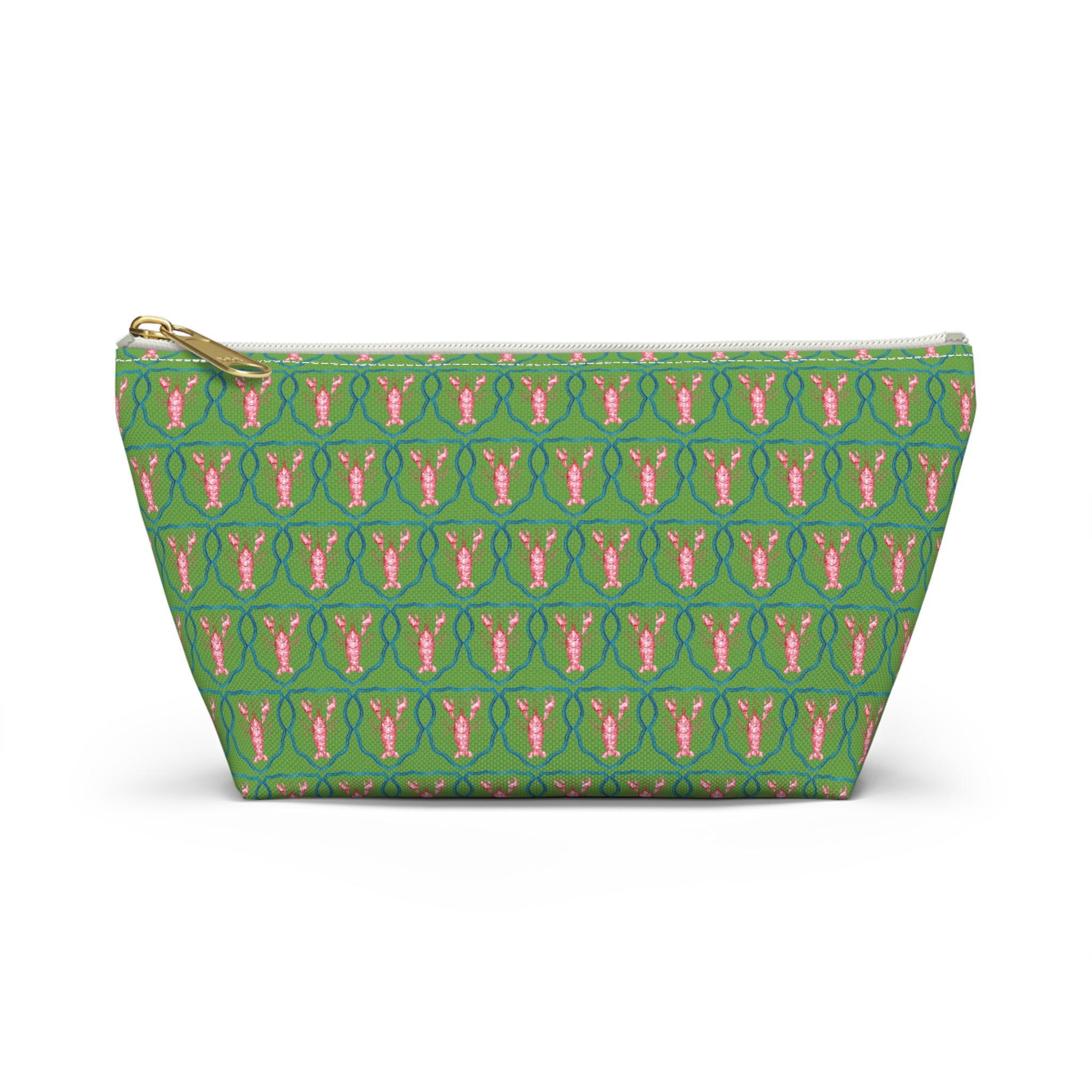 Preppy Lobster Jewelry Pouch, Green Coastal Makeup Case, Gift for Her, Pink Lobster Seaside Pencil Bag, Bachelorette Trip