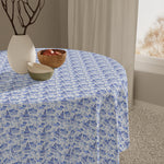 Blue Pagoda Tablecloth, Grandmillennial Table Cover, Hostess Gift