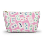 Pink Mahjong Accessory Pouch, Travel Organizer, Pencil Bag, Gift for Her, Cosmetic Makeup Bag, Cute Case Travel Organizer Case