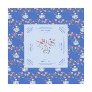 Mahjong Tablecloth, Spring Flowers, Game Night, Chinoiserie Vase, Pink, Hostess Gift, Table Cover, 55x55, Beginner Friendly, Instructions