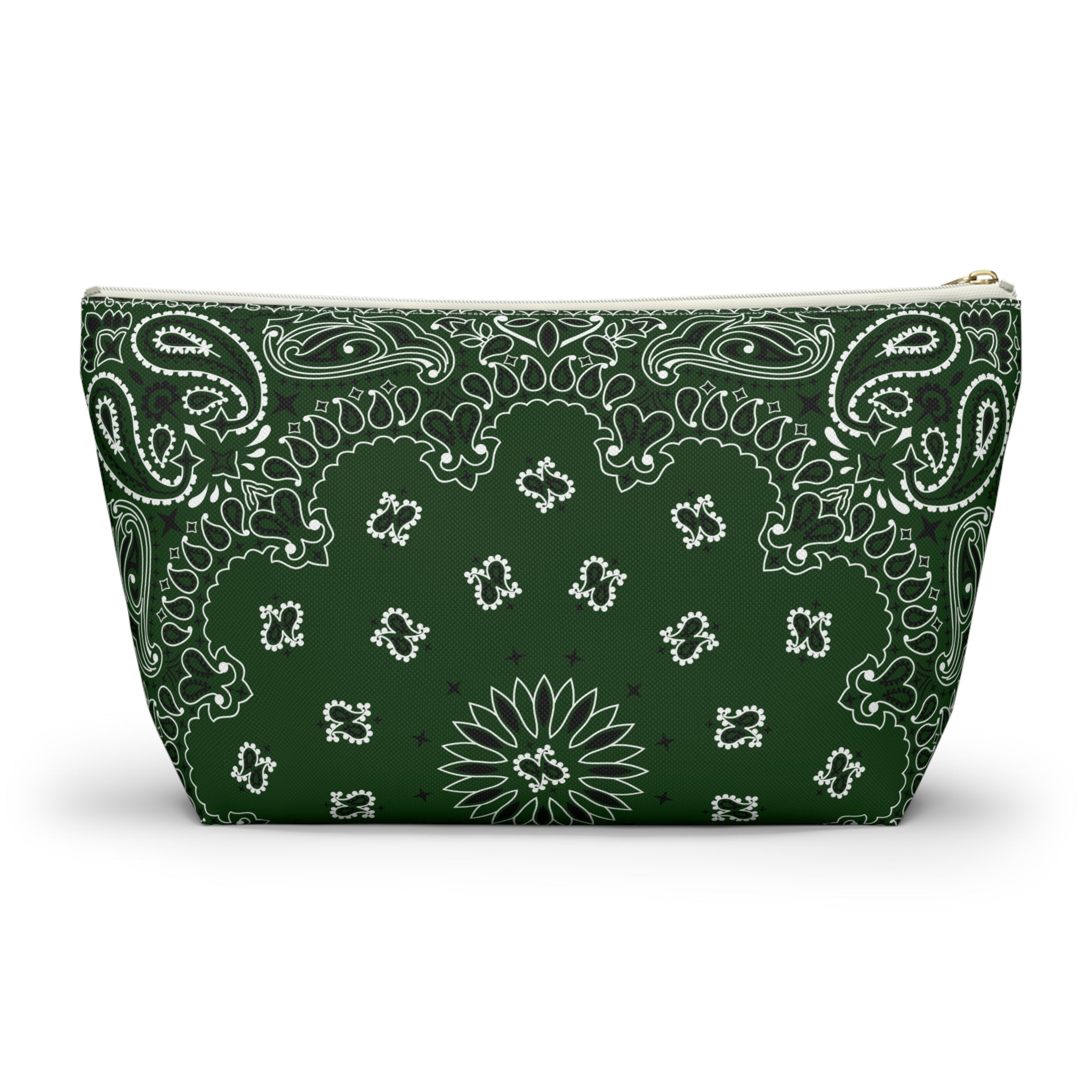 Forest Green Bandana Jewelry Pouch - Travel Organizer, Pencil Bag, Gift for Her, Cosmetic Makeup Bag, Cute Accessory Case