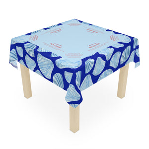 Blue Ocean and Sea Shell Mahjong Tablecloth, Game Night Hostess Gift 55x55,Sea Life Theme,  Mahj Decor, 4th of July, with instrucitons