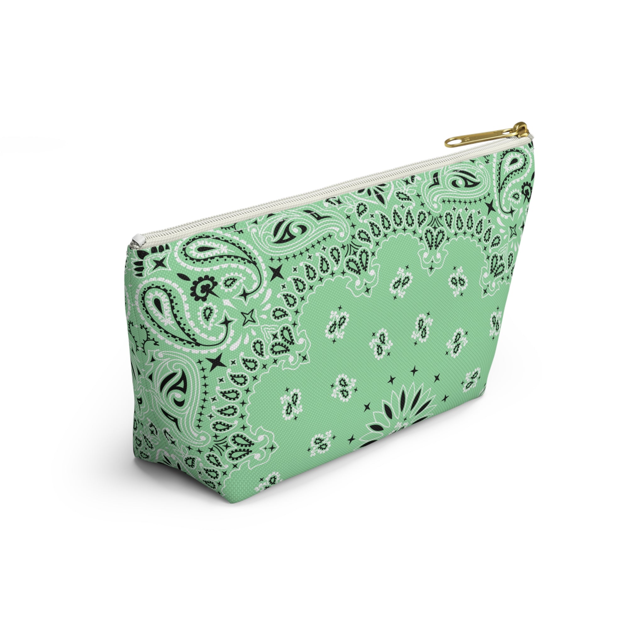 Mint Green Bandana Jewelry Pouch, Costal Cowgirl, Travel Organizer, Gift for Her, Cosmetic Makeup Accessory Case, Rodeo Western Classic