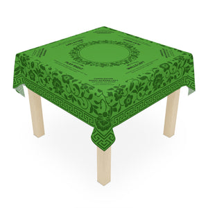 Green Floral MAHJONG Tablecloth, Instructions, Size 55 x 55, With Rules for Beginners, Saint Patrick's Day