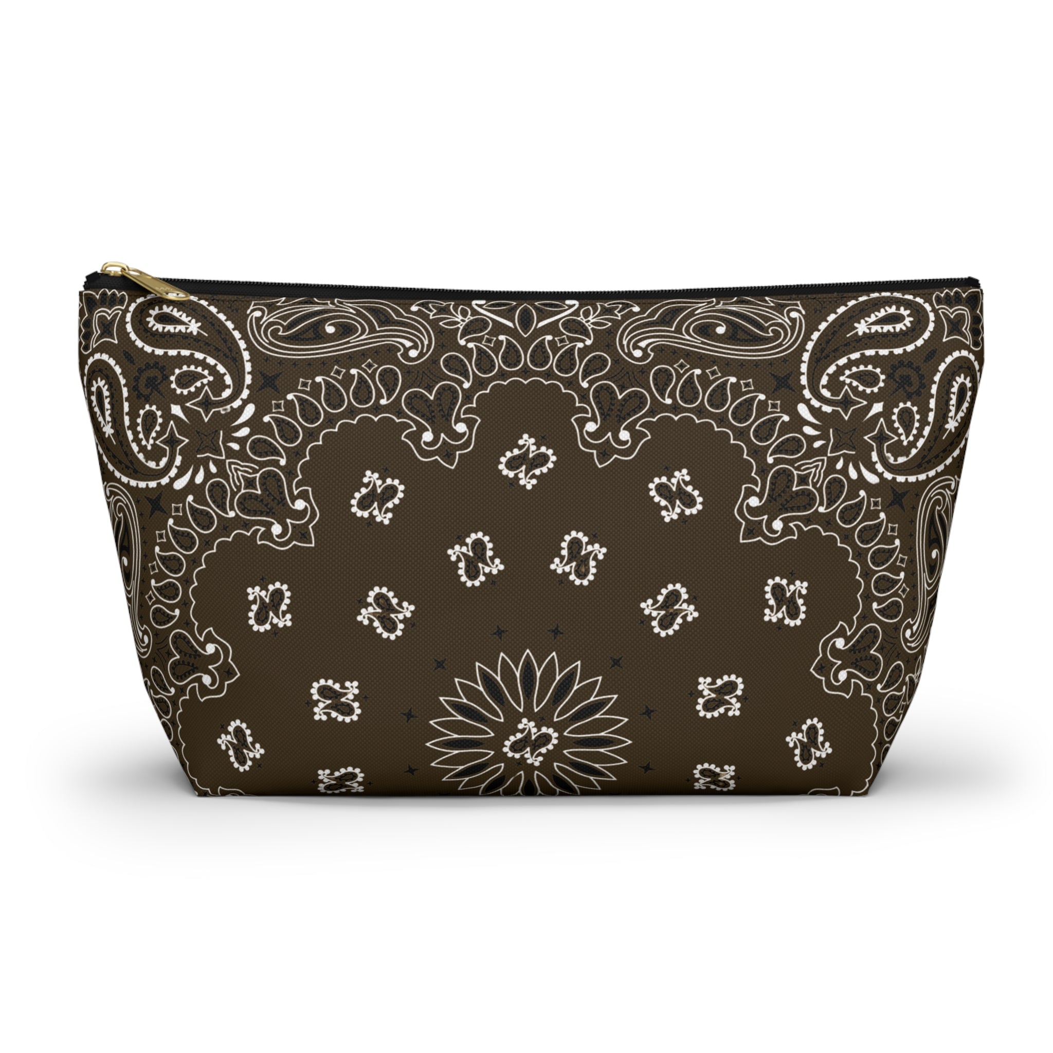 Brown Bandana Jewelry Pouch, Costal Cowgirl, Travel Organizer, Gift for Her, Cosmetic Makeup Accessory Case, Rodeo Western Classic