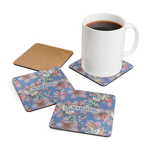 Mahjong Corkwood Coaster Set Camellia