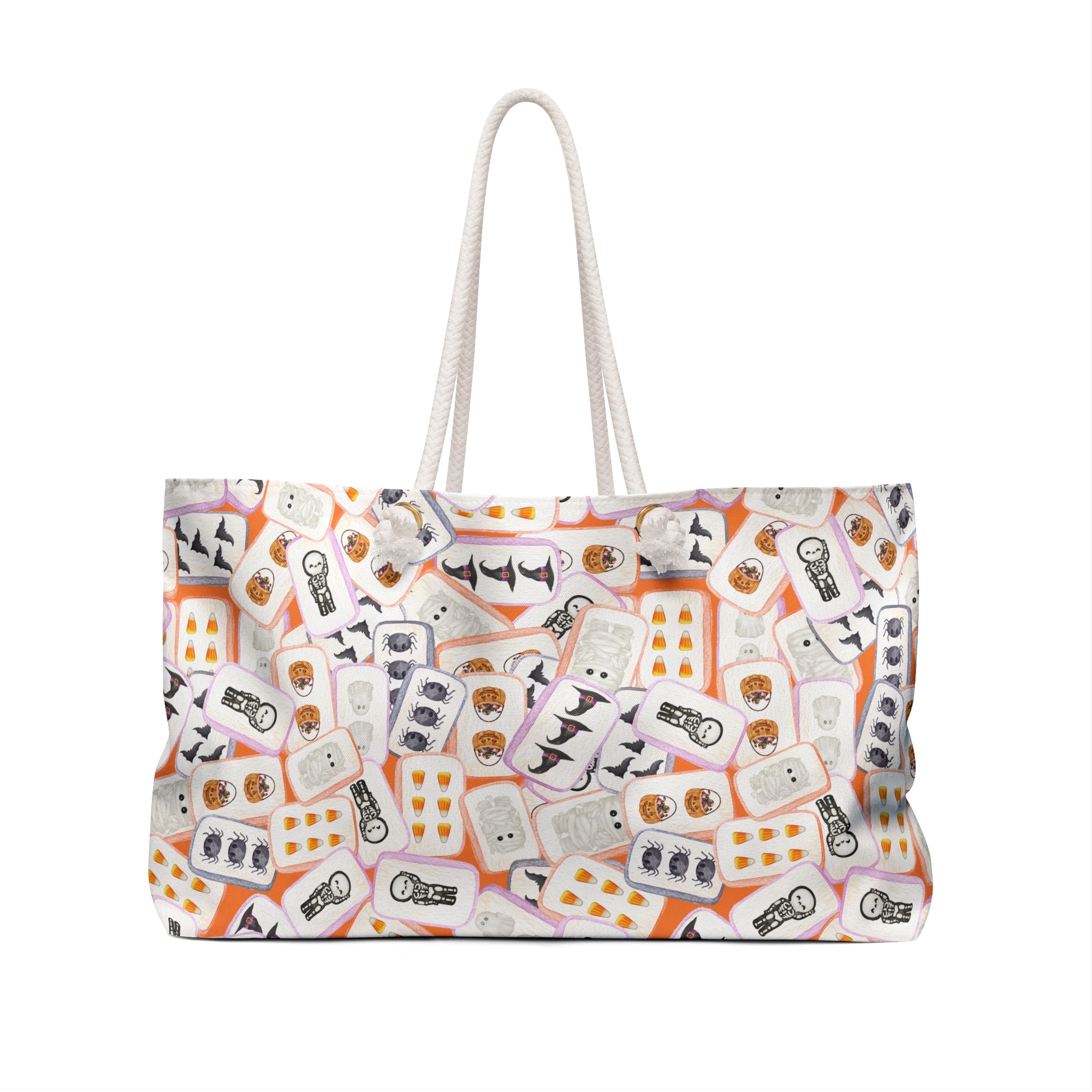 Halloween Mahjong Tiles Weekender, Tile Game Preppy Beach Bag, Large Travel Duffel, Purse, Overnight Carry-On, Shoulder Handbag