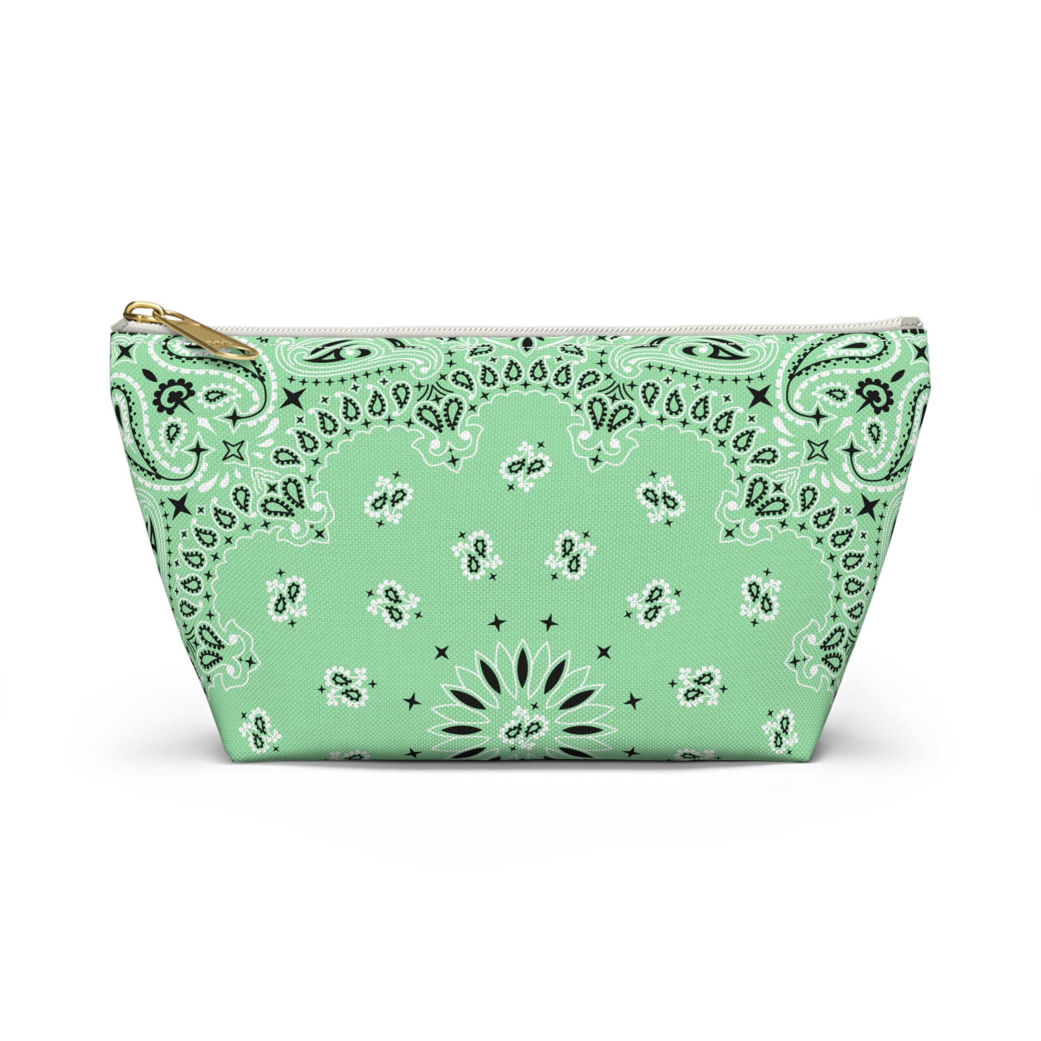 Mint Green Bandana Jewelry Pouch, Costal Cowgirl, Travel Organizer, Gift for Her, Cosmetic Makeup Accessory Case, Rodeo Western Classic