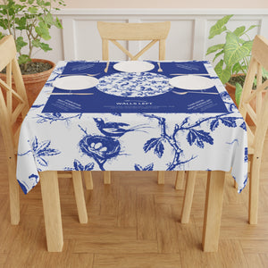 Mahjong Tablecloth, Indigo, Instructions, Rules, 55x55, Game Night, Beginner Friendly, Table Cover, Hostess Gift Chinoiserie Blue and White