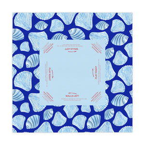 Blue Ocean and Sea Shell Mahjong Tablecloth, Game Night Hostess Gift 55x55,Sea Life Theme,  Mahj Decor, 4th of July, with instrucitons