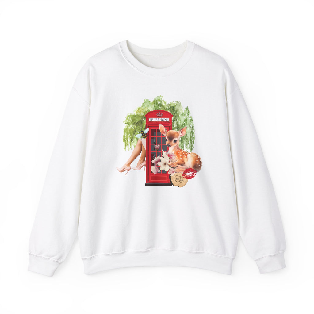 London Collage Art Sweatshirt, Magnolia Parks, Bookish Gift, Book Club Night, Literary Design, Viral Book, Baby Deer, Bee, Unisex Crewneck