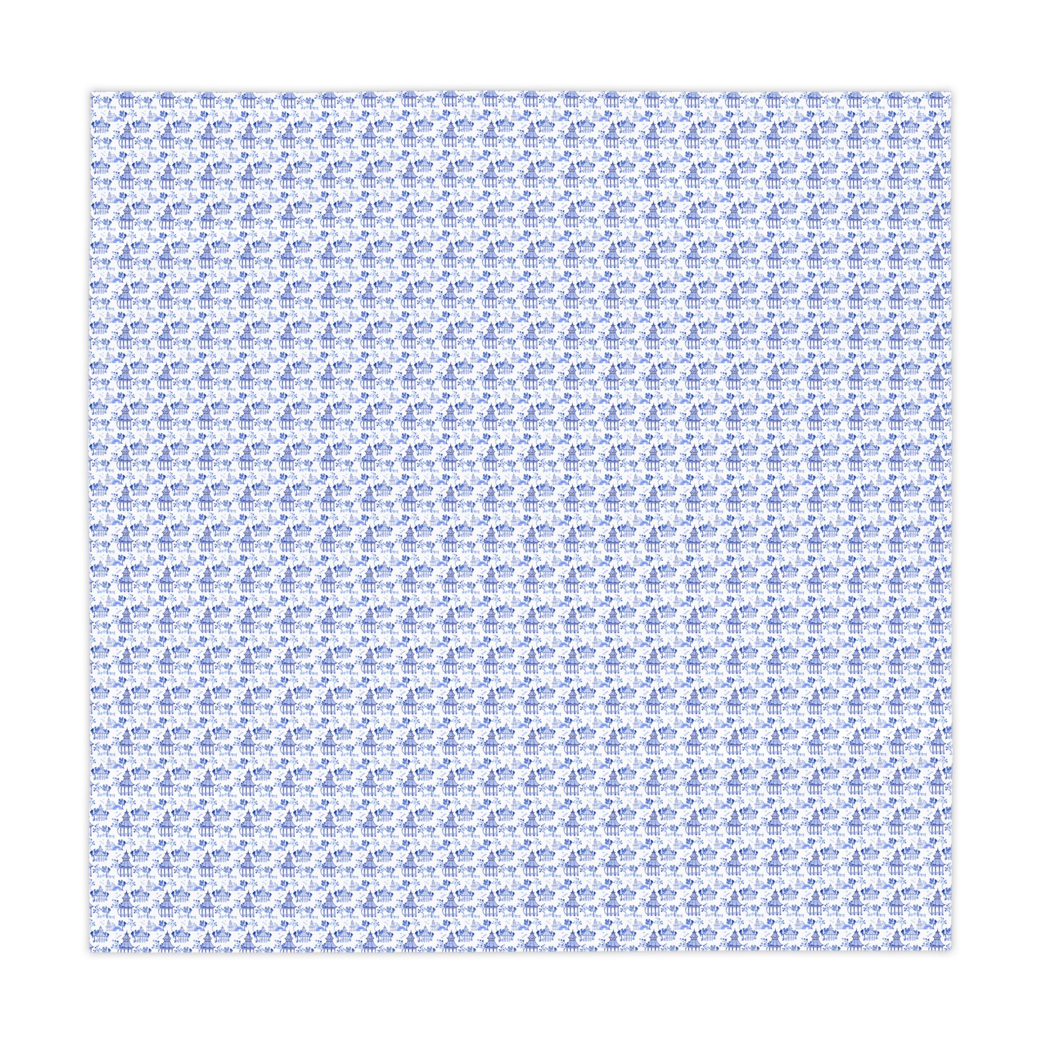 Blue Pagoda Tablecloth, Grandmillennial Table Cover, Hostess Gift