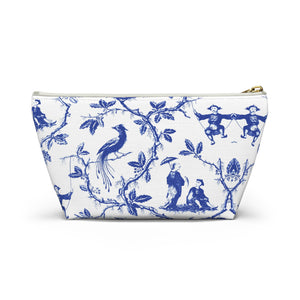 Chinoiserie Jewelry Pouch - Accessory Case, Travel Organizer, Pencil Bag, Gift for Her, Makeup Bag, Cute Indigo Blue and White