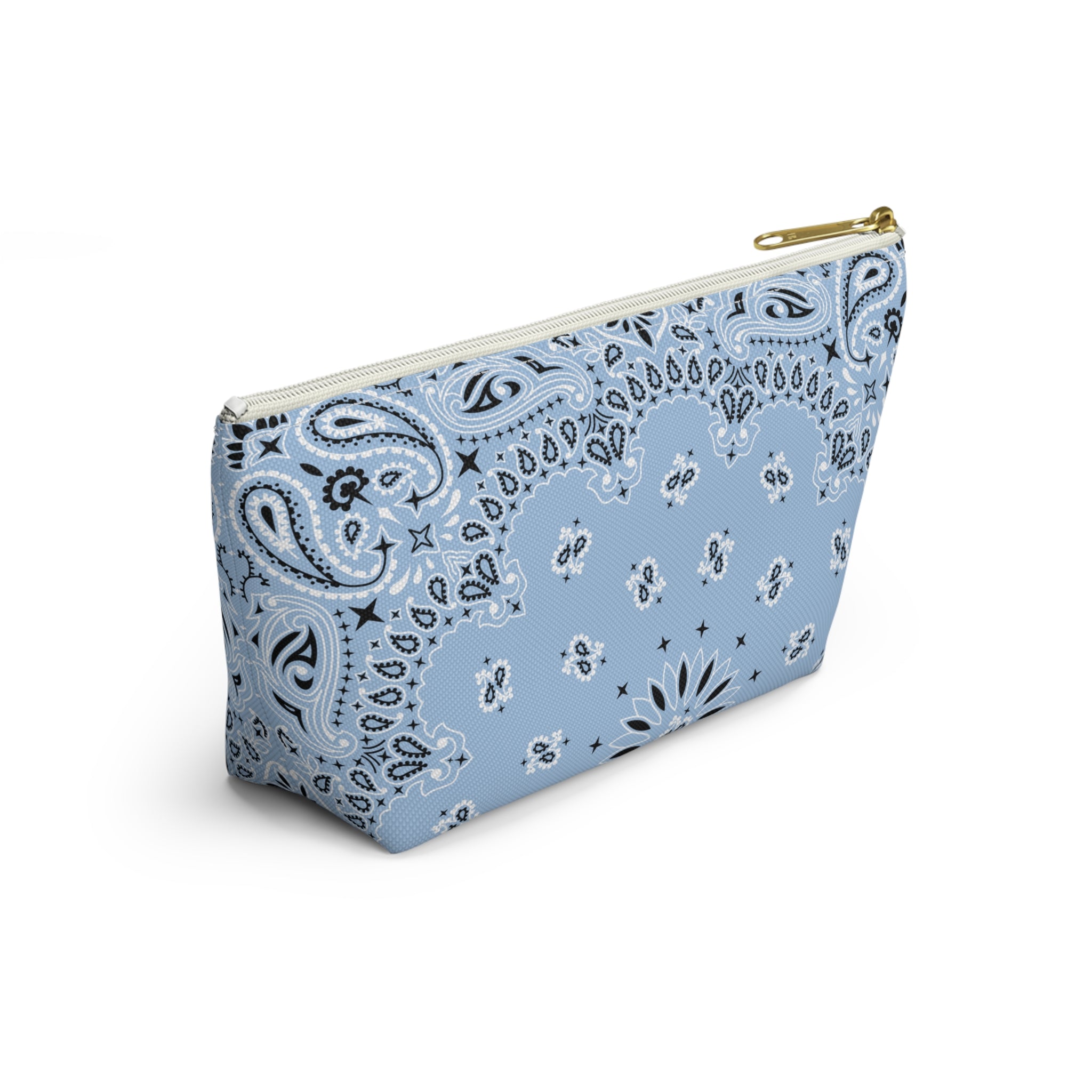 Baby Blue Bandana Jewelry Pouch - Costal Cowgirl, Travel Organizer, Gift for Her, Cosmetic Makeup Cute Accessory Case, Western Rodeo Style