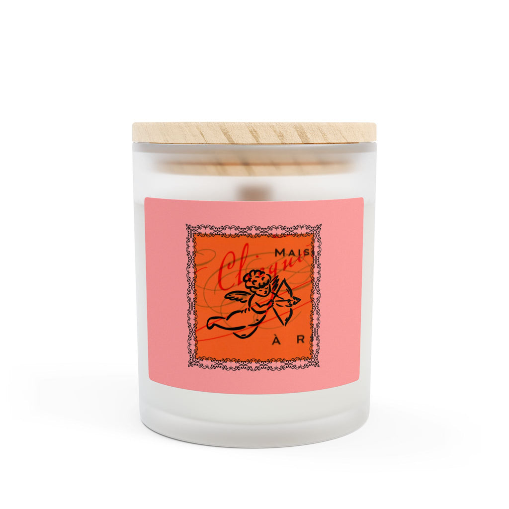 Cupid Champagne Frosted Glass Candle, 11oz, Love Candle, Valentine's Day, Engagement, Bride to Be, Lovers
