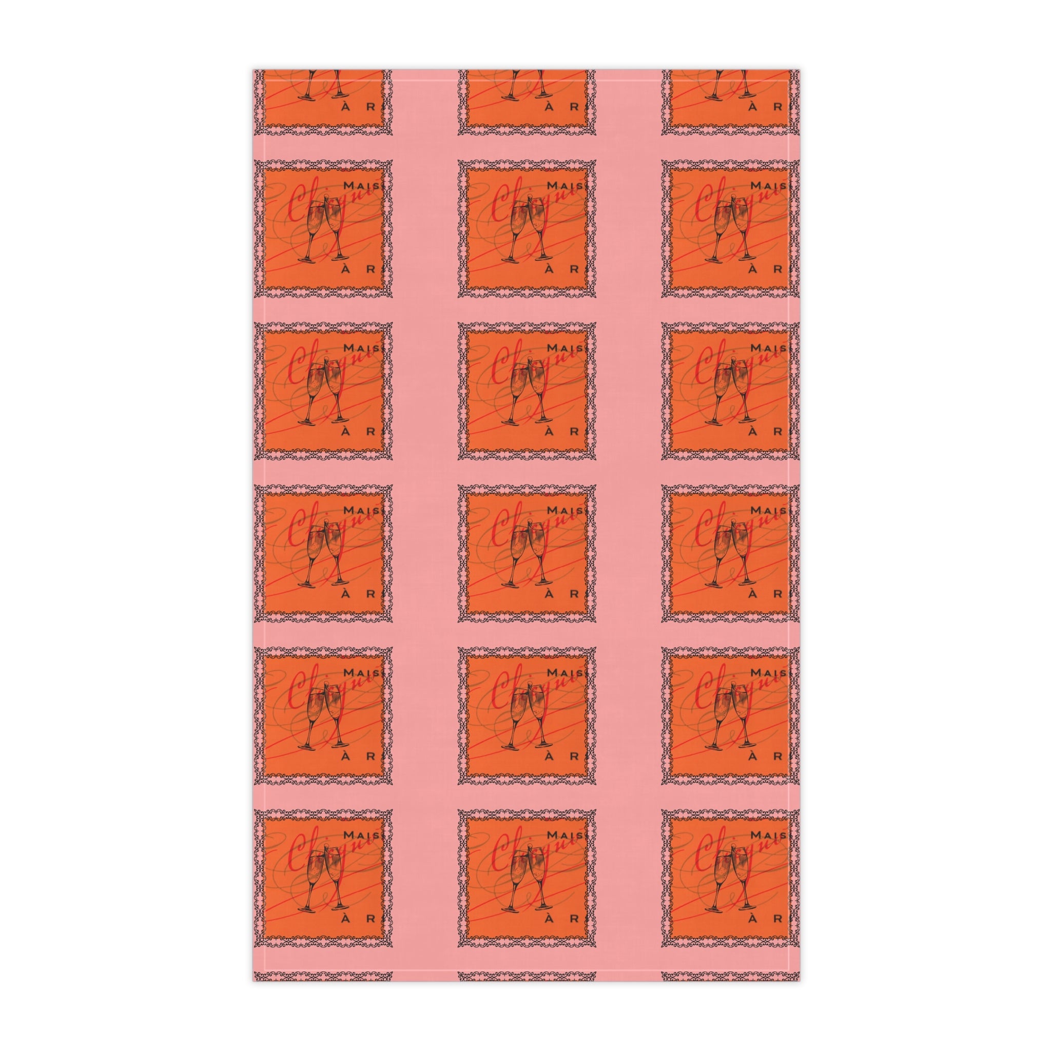 Champagne Tea Towel, Hostess Gift, Old Money, Sporty Rich, Valentine's Day, Galentine's, Cotton/Poly Bar Cloth