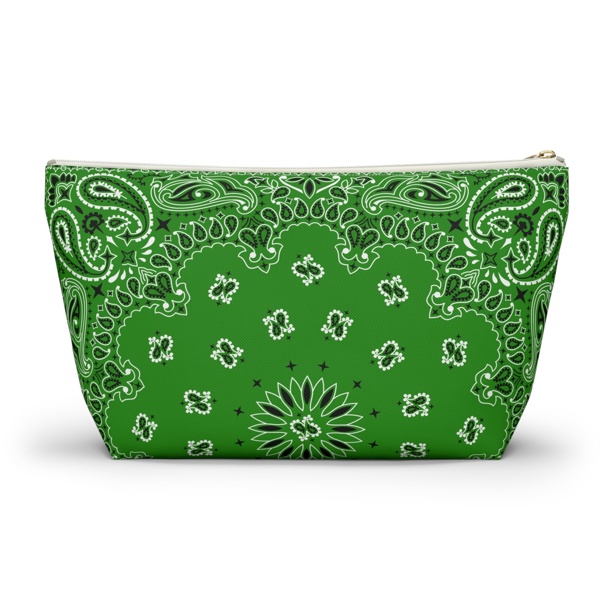 Kelly Green Bandana Jewelry Pouch - Travel Organizer, Pencil Bag, Gift for Her, Cosmetic Makeup Bag, Cute Accessory Case