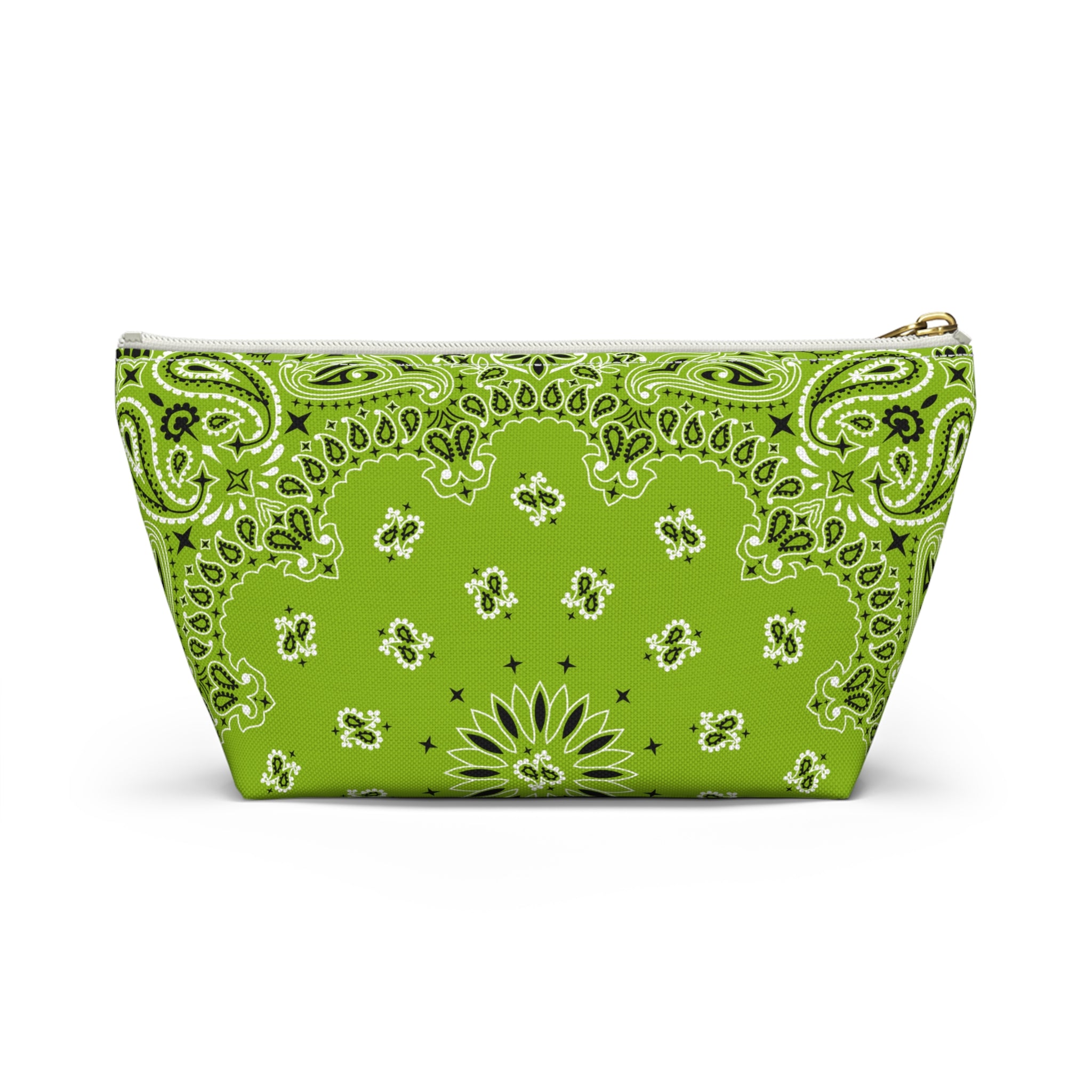 Lime Green Bandana Jewelry Pouch - Travel Organizer, Pencil Bag, Gift for Her, Cosmetic Makeup Bag, Cute Accessory Case