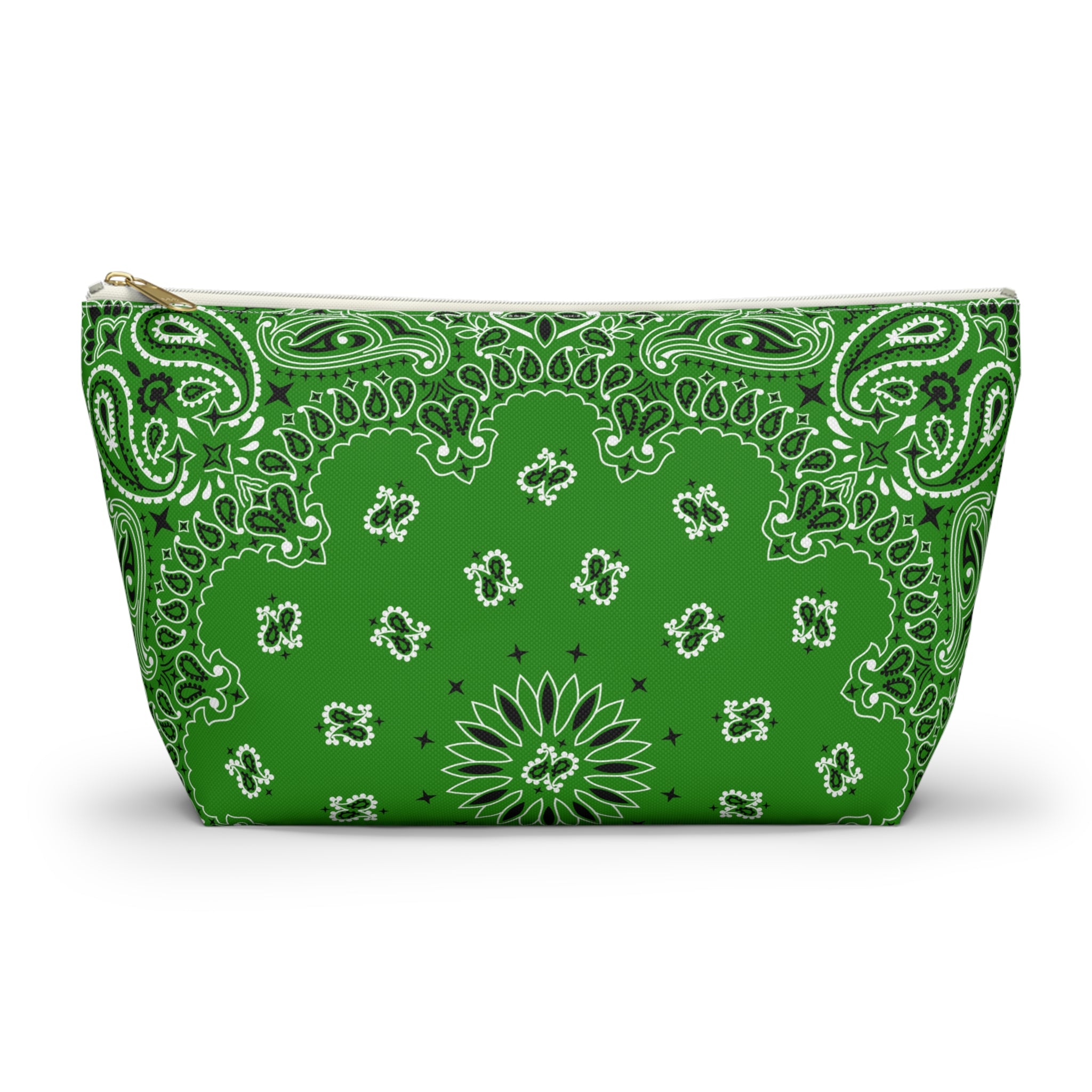 Kelly Green Bandana Jewelry Pouch - Travel Organizer, Pencil Bag, Gift for Her, Cosmetic Makeup Bag, Cute Accessory Case