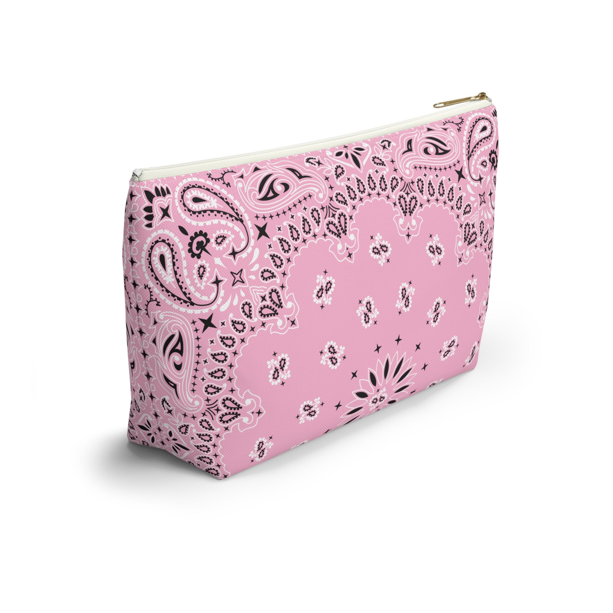 Pink Bandana Jewelry Pouch - Travel Organizer, Pencil Bag, Gift for Her, Cosmetic Makeup Bag, Cute Accessory Case