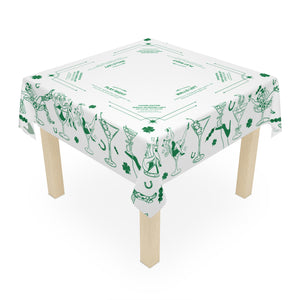 Get Lucky Mahjong Game Night Tablecloth, Hostess Gift,  Beginners Rules, Instructions, 55x55, Cocktails, Cowgirls, and Tiles Table Cover