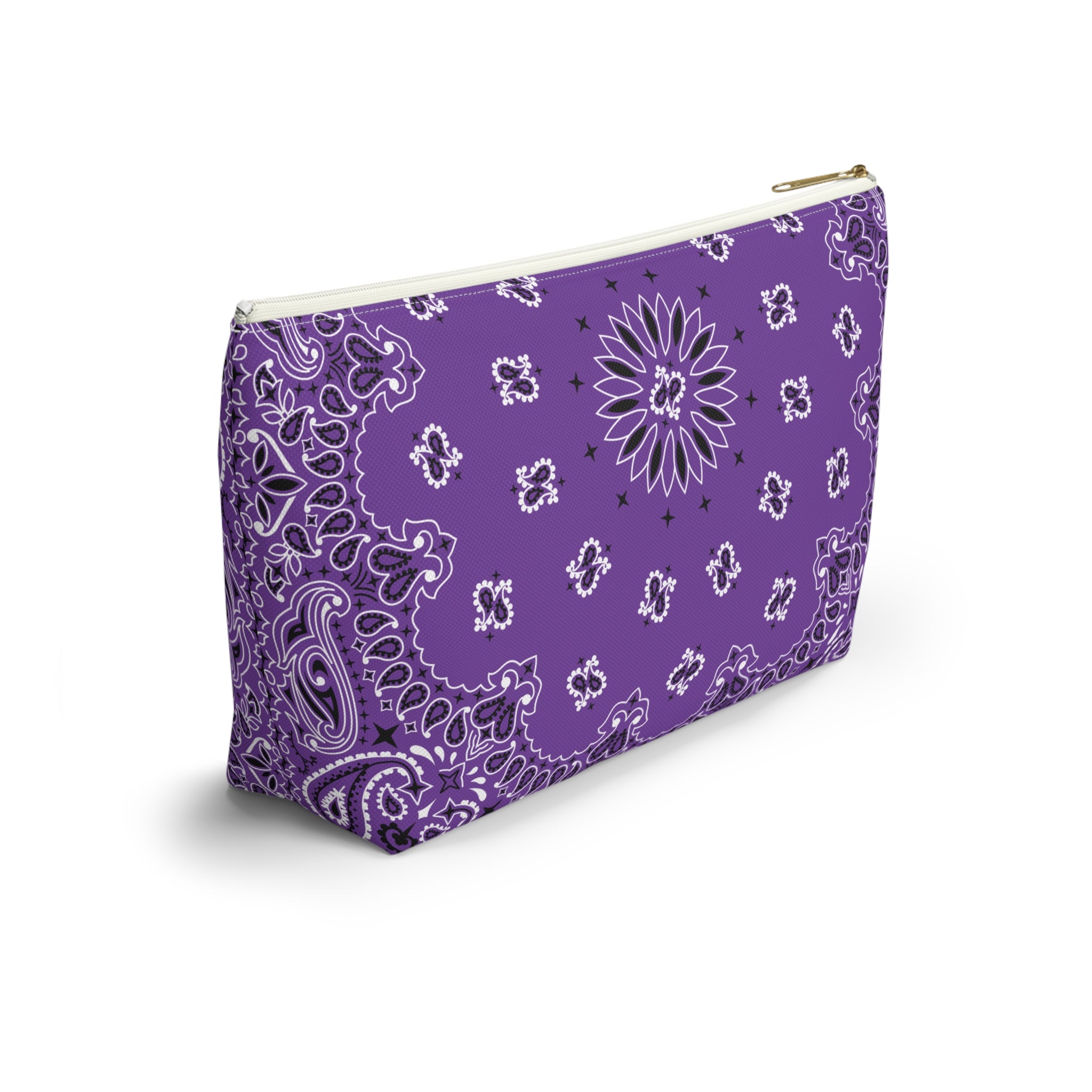 Purple Bandana Jewelry Pouch - Travel Organizer, Pencil Bag, Gift for Her, Cosmetic Makeup Bag, Cute Accessory Case