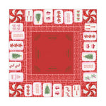 Christmas MAHJONG Tile Tablecloth, Charleston Rules, Size 55 x 55, Instructions Beginners Christmas Tree Peppermint Candy, Hostess Gift