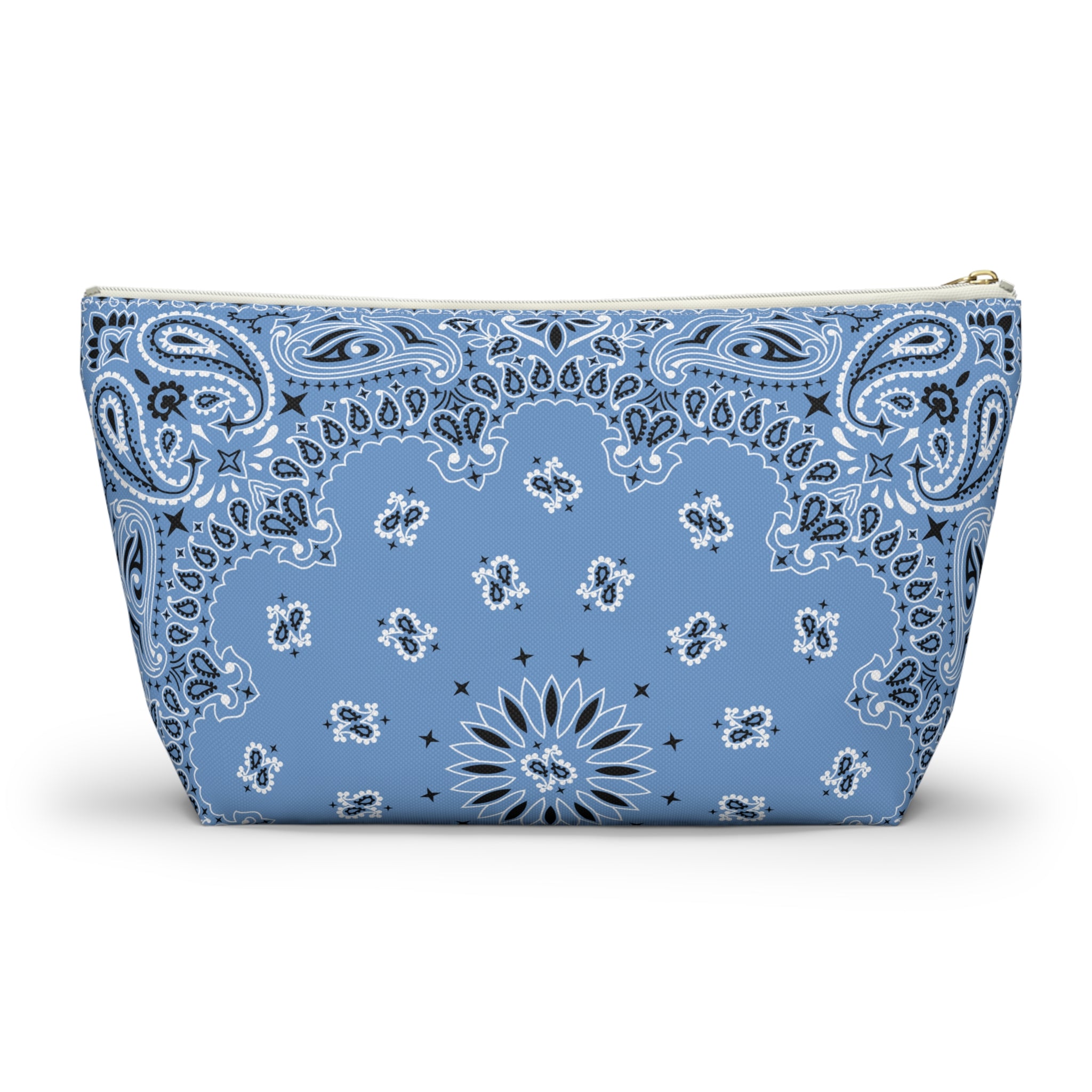French Blue Bandana Jewelry Pouch - Travel Organizer, Pencil Bag, Gift for Her, Cosmetic Makeup Bag, Cute Accessory Case