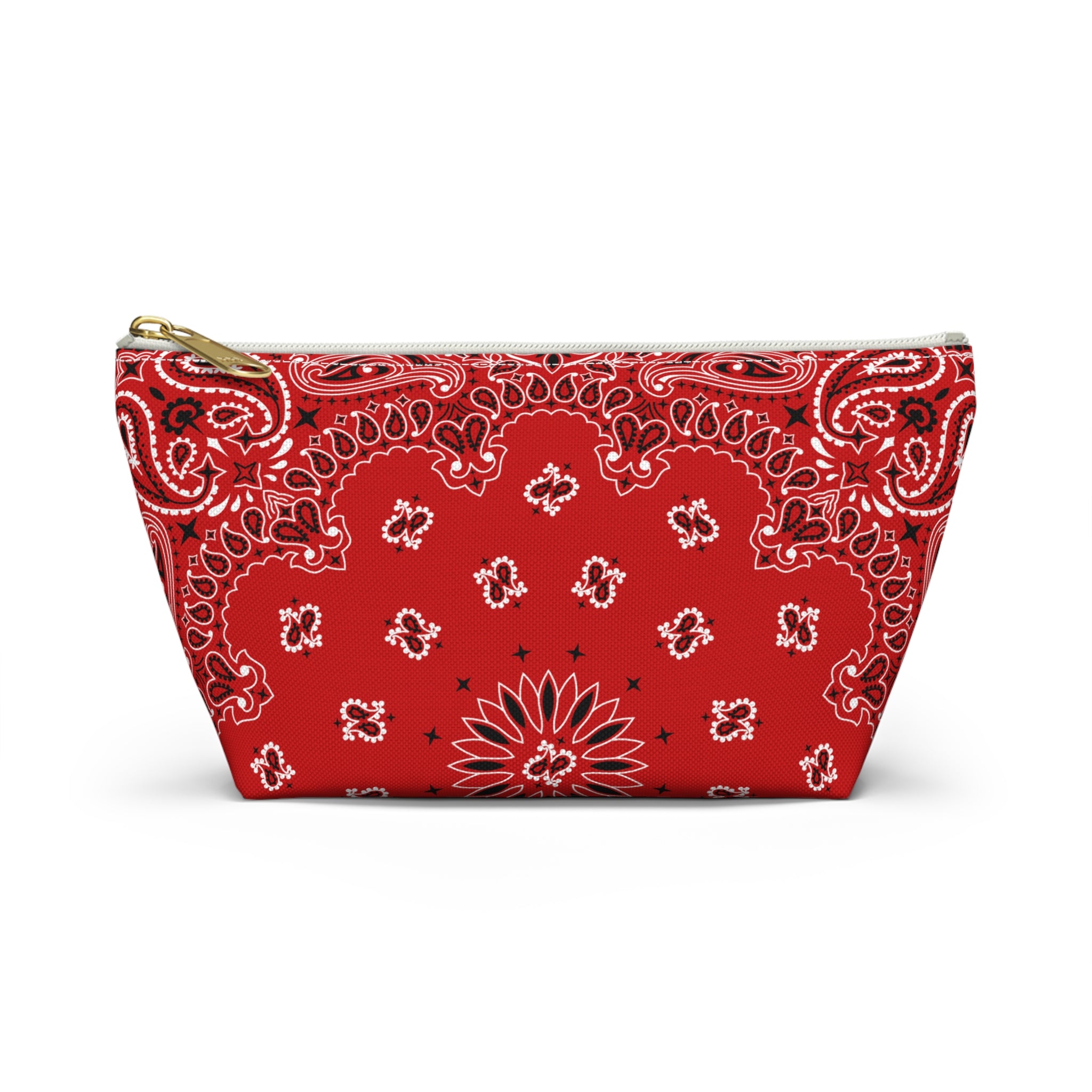 Classic Red Bandana Jewelry Pouch - Travel Organizer, Pencil Bag, Gift for Her, Cosmetic Makeup Bag, Cute Accessory Case