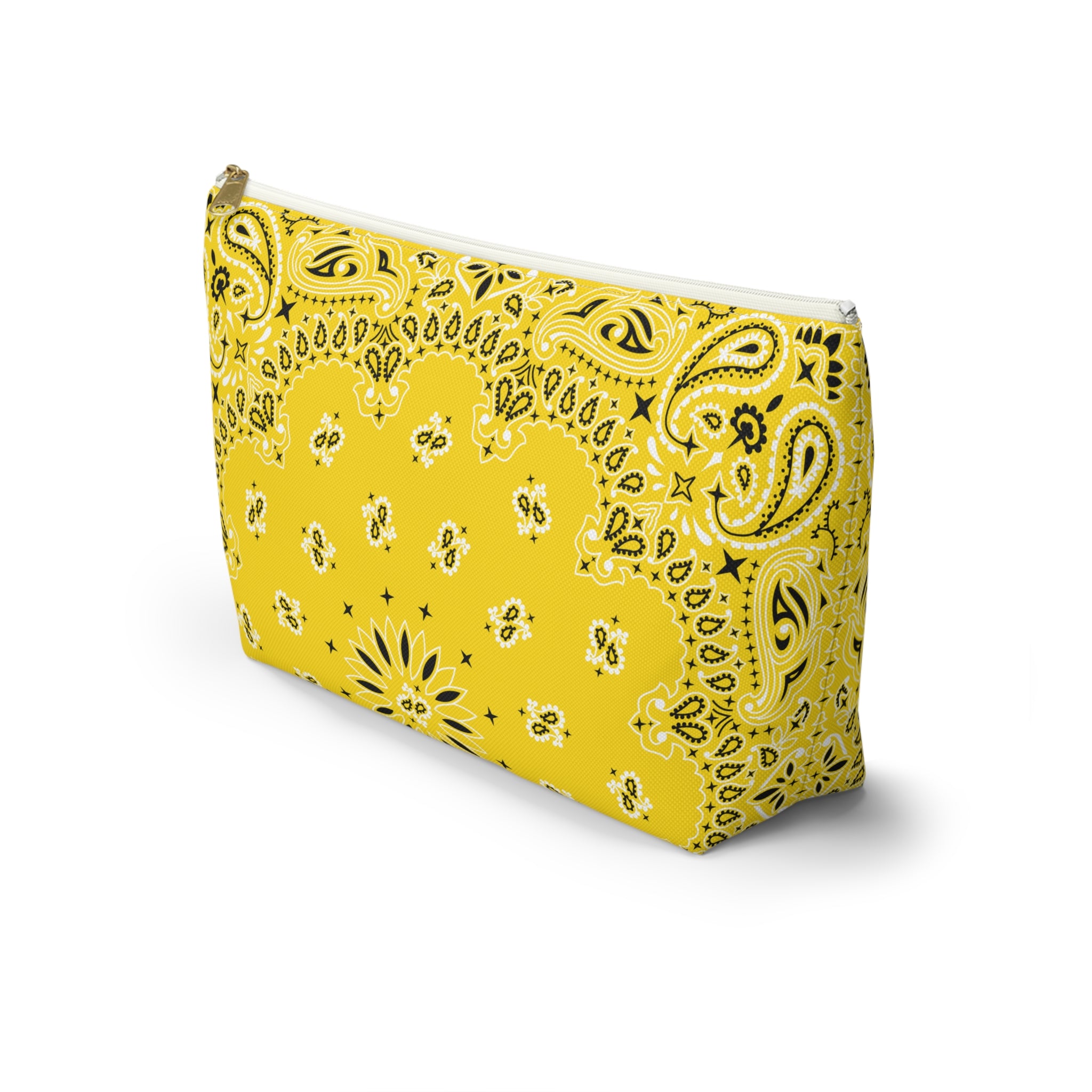 Sunny Yellow Bandana Jewelry Pouch - Costal Cowgirl, Her Travel Organizer Gift, Cosmetic Makeup Cute Accessory Case, Western Rodeo Style