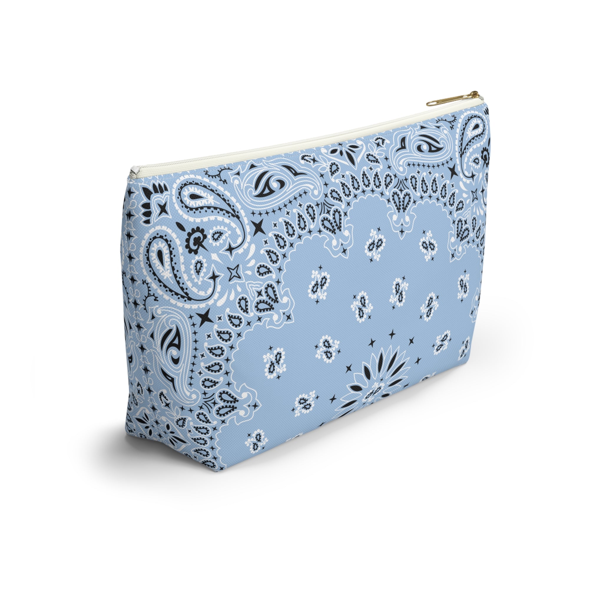 Baby Blue Bandana Jewelry Pouch - Costal Cowgirl, Travel Organizer, Gift for Her, Cosmetic Makeup Cute Accessory Case, Western Rodeo Style