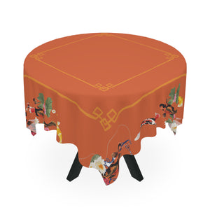 Orange Koi Mahjong Instructional Tablecloth