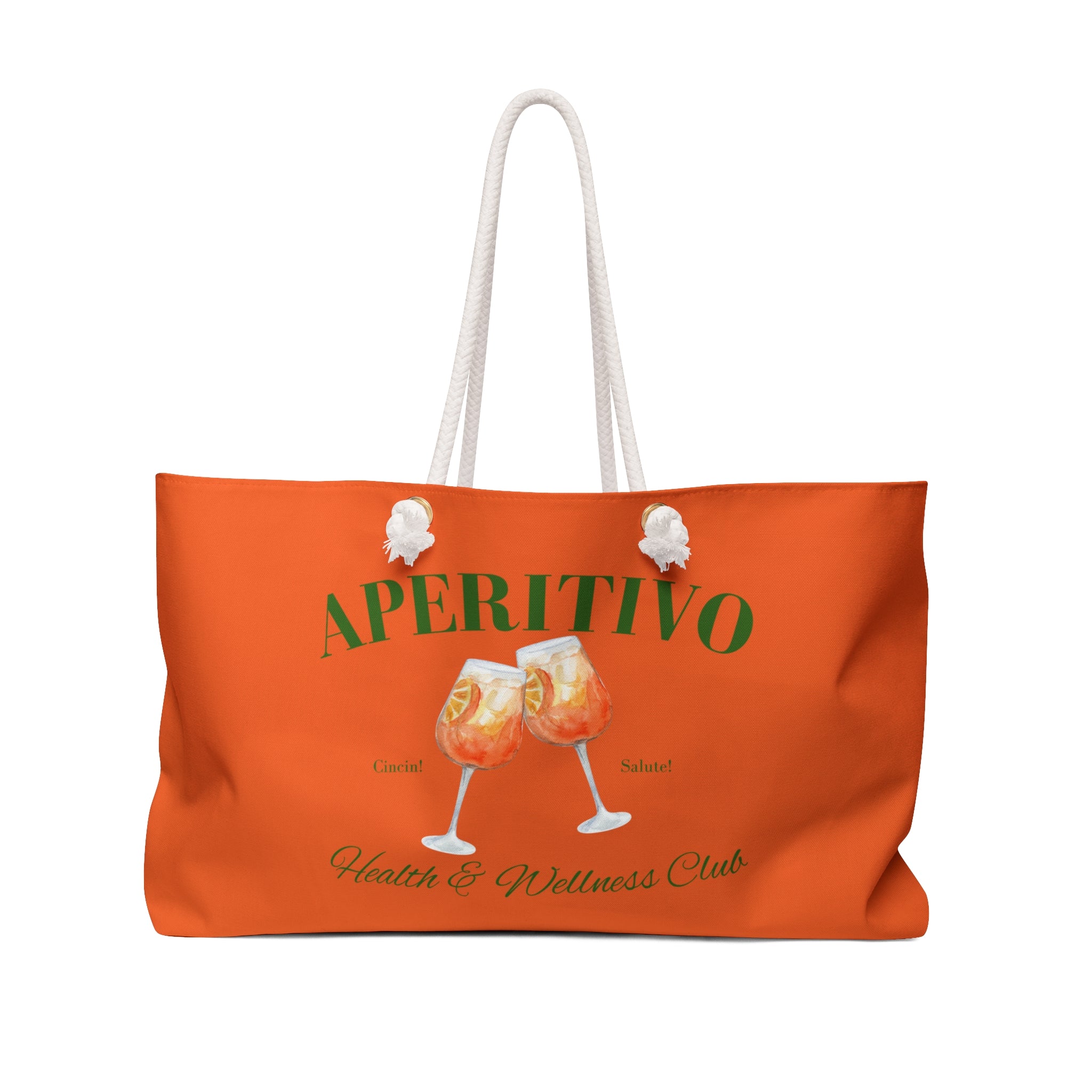 Aperitivo Beach Bag, Weekender Tote for Bachelorette Party, Taste of Italy, Aperol Spritz, Orange Shoulder Overnight Bag,