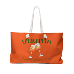 Aperitivo Beach Bag, Weekender Tote for Bachelorette Party, Taste of Italy, Aperol Spritz, Orange Shoulder Overnight Bag,